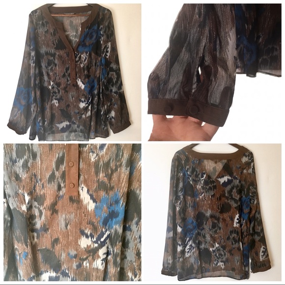 Veristile Sheer Multi-Colour Chiffon Top size 16 - Picture 11 of 14